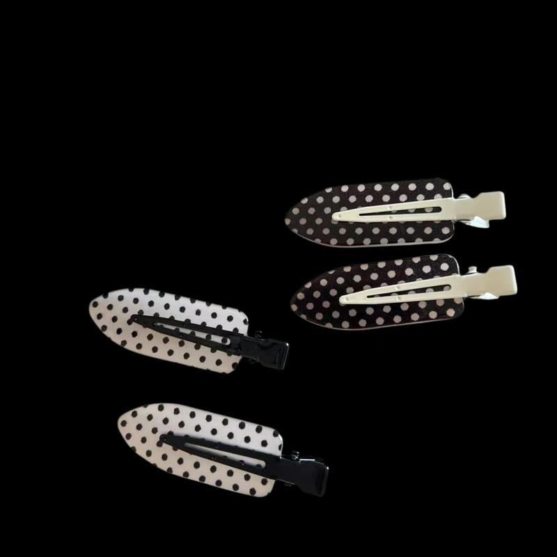 [JN] 4/8Pcs Black White Polka Dot Hair Clips Cute Sweet Side Bangs Hairpin For Girls Lovely Daily Hair Accessories Gifts