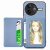 For Xiaomi Poco F7 Ultra 5G/Xiaomi Redmi K80 Pro 5G Case RFID Blocking Carbon Fiber Leather Phone Back Cover with Card Holder