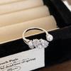 Sweet Fashion Unique Design Zircon Star & Pearl Open Ring - Light Luxury High-End Simple Index Finger Ring for Women