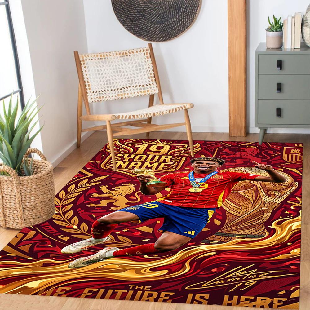 Lamin Yamal Personalisierbares Namens-Fußmatten-Design Für Spielzimmer Wohnheim Foyer Außen Rutschfester Teppich Anime Bürodekoration Spirituelles Geschenk