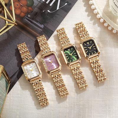 Marke Edelstahl Armband Uhr Frauen Luxus Geschenk Quarz Armbanduhr Student Mode Einfache Quadratische Quarz Uhren