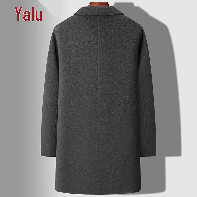 YaLu Men's Merino Wool Blend Mid-Length Overcoat