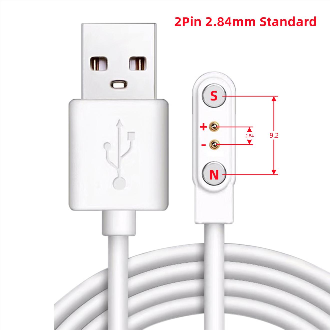 

Магнітна USB док-станція для зарядки смарт-годинника 2-контактний 4-контактний кабель для зарядки Адаптер живлення Для дитячого смарт-годинника Соковижималка Косметичний пристрій Зубна щітка (2pin2.84 STD)