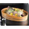 Yamaco Sawara Oval Serving with Stainless Steel Hoops and x 32 x 30070 Bowl, Large, Strainer, 49.5 H8.2 cm,