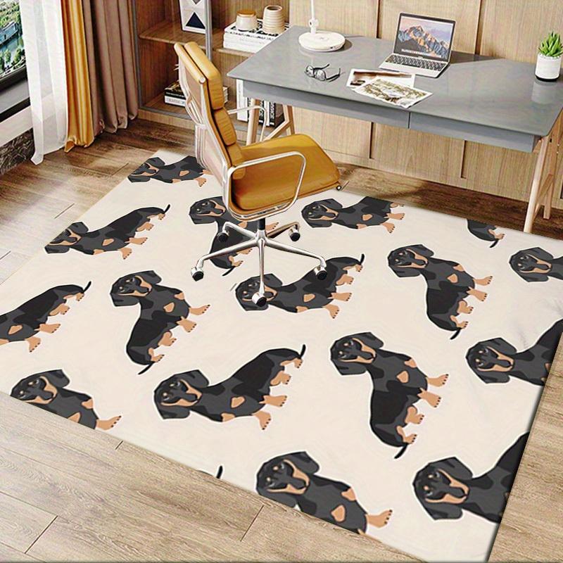 Office Carpet Dachshund Patterned Rug for Sofa Protection Under Chairs