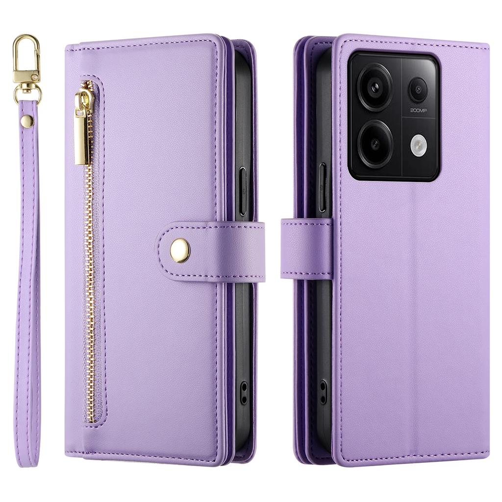 Crossbody Ledertasche für Xiaomi Redmi Note 15 14 13 12 Pro Plus 14C 13C A3 A5 Reißverschluss Lanyard Kartenfach Geldbörse Tasche Hülle