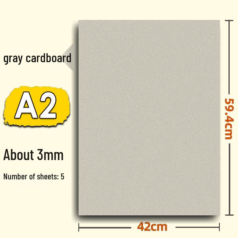 Handmade Children’s Cards: Thick White Cardstock with 4 Gray Colored Cards and Kraft Backing