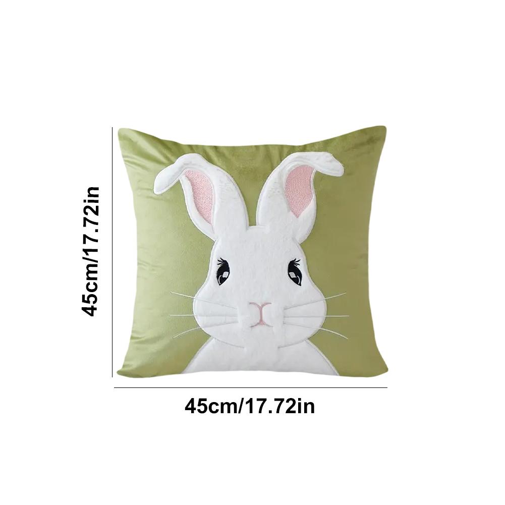 Easter Bunny Pillow Cover 45x45cm Plush Rabbit Pillow Case Happy Easter Decoration Pillowcase for Home Decor Sofa Cushion Cover
