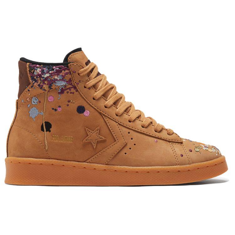 Bandulu X Converse Pro Leather High Paint Splatter - Flux Unisex Sneakers Brown Gum-Light-Honey 169908C