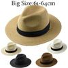 Taglia Larga XL 61-64 cm Cappelli Panama Uomo Donna Spiaggia Cappello di Paglia a Tesa Larga Cappello Estivo da Sole da Donna Taglia Larga Cappello Fedora 55-57 cm 58-60 cm