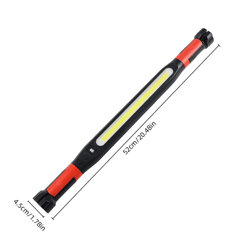 Lampe de travail LED rechargeable à haute luminosité, idéale pour les réparations d'urgence de voiture, lampe de poche magnétique puissante avec crochets et base magnétique