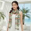 Embroidered Boho Floral Headwrap Breathable Translucent Long Lace Scarf Lightweight Scalloped Ethnic Sheer Shawl Sun Protection