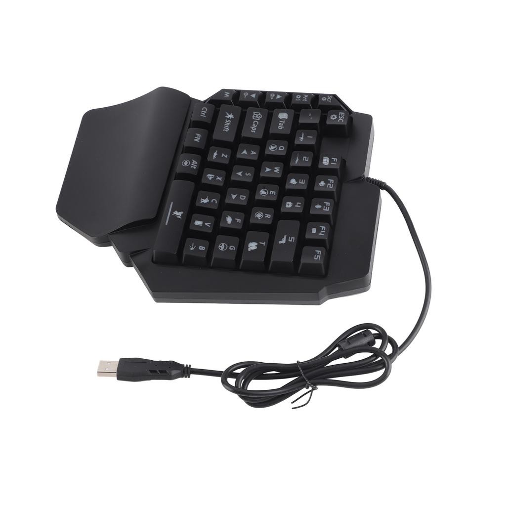 Tragbare Mini Gaming Tastatur Maus USB RGB Handgelenkauflage Halbe Hand 35 Tasten Tastatur Maus mit Konverter