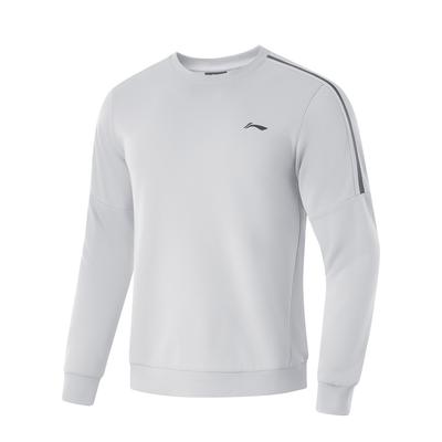 Li Ning Bequemes Einfaches Lässiges Vielseitiges Gestreiftes Rundhals-Pullover Sport-Sweatshirt Herren-Sweatshirt AWDVJ45-2