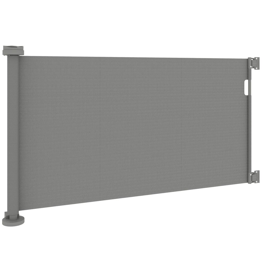 Stair Safety Gate Extendable 0-136cm 87 cm High Door Safety Gate for Pets 142 x 10 x 87 cm Grey