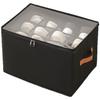 Storage Box with Lid for Footwear Foldable with 12 Grid Sections Clear Window for Easy Identification Made with Oxford Fabric