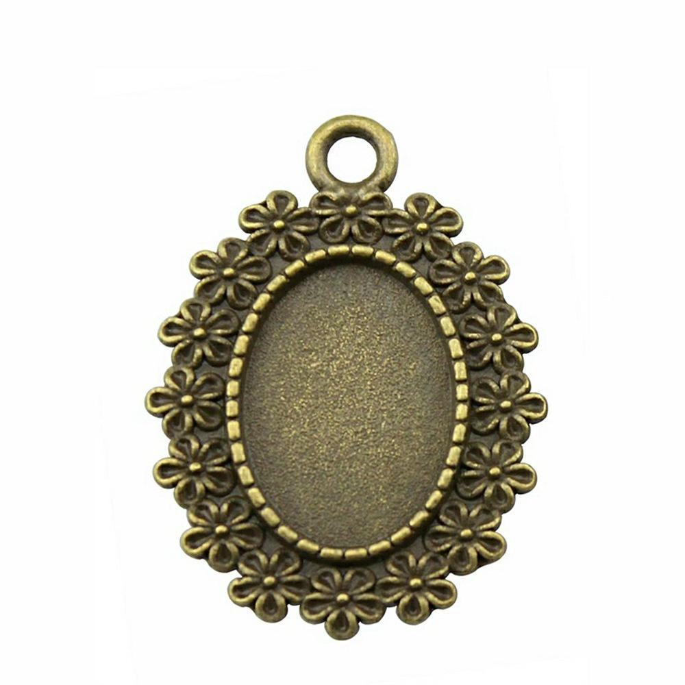 10pcs Fit 13x18mm Oval Glass Cabochon DIY Oval Cameo Cabochon Pendant Base Setting For DIY Jewelry Making