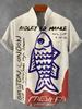 2025 Nuevo Verano para Hombre Estampado de Peces Hermoso Arte Impreso Lino Manga Corta Camisa Casual Cómoda Botones Top para Hombre