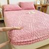 Coral Velvet Bedsheet Bedspread Milk Velvet Mattress Protective Cover Winter Plush Insulation Bedspread Single Queen King Size