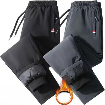 Baumwollhose mit Daunenfüllung für Herren Herbst-/Wintersporthose Locker sitzende Übergrößen-Freizeithose Warme Hose Langhose mit geradem Bein