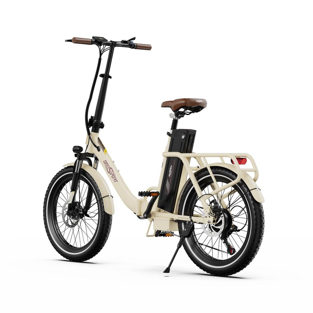 "ONESPORT OT16-2 Folding E-Bike - 250W Motor, 120km Range, 20" Tires, Shimano 7-Speed, IPX5 Waterproof, Compact Design"