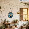 2D Flat, 1pc 7.87" Round Aluminum Sign with "Barbecue Party Beer Garden" Vintage Decorative Plaque, Yard BBQ Beer Theme Aluminum 2D Decoration Plate
