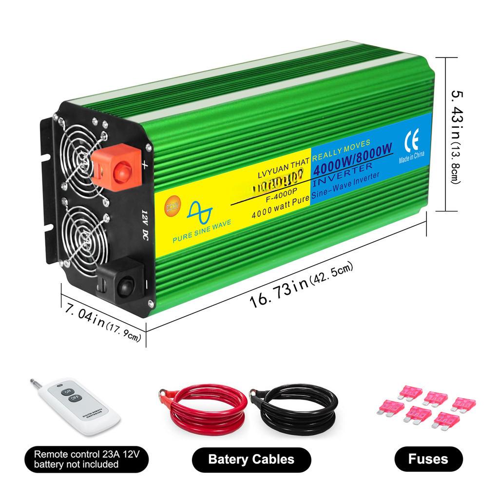 Portable Car Inverters Pure Sine Wave Converters 3000W To 8000W Peak Power Caravans Travel Inversor