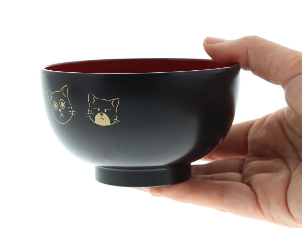 Ishida Made in Dishwasher and Microwave Cat 10 x 10 x 6 cm Children's Bowl, Japan, Safe, Design, Black, Dimensions