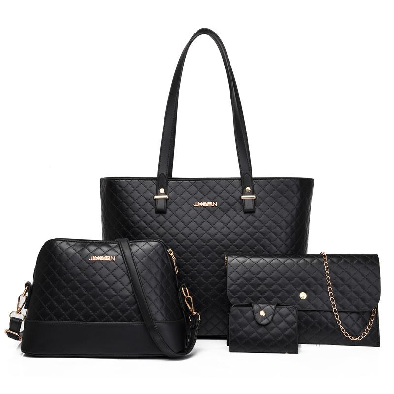 Women's bag new fashionable retro child and mother bag diagonal span portable shoulder large capacity four-piece bag