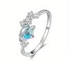 Cao Shi Geometric Planetary Ring: European & American Style, Moonstone-Inspired Design for Women