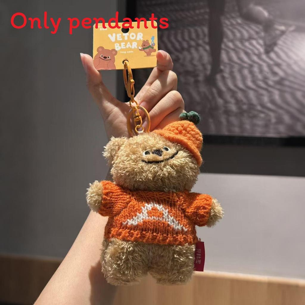 

Cartoon Bear Plush Keychain With Pumpkin Hat For Kids And Collectors
