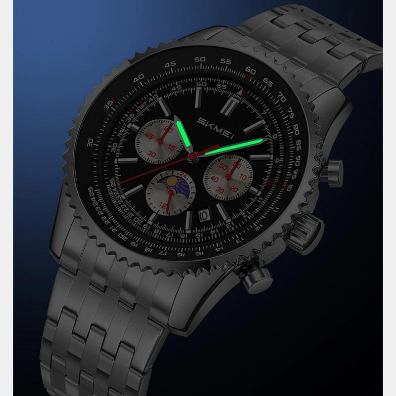 Skmei Chronograph Quartz Wristwatch Men Fashion Military Waterproof Men's Watches Outdoor Sports Luminous Watch