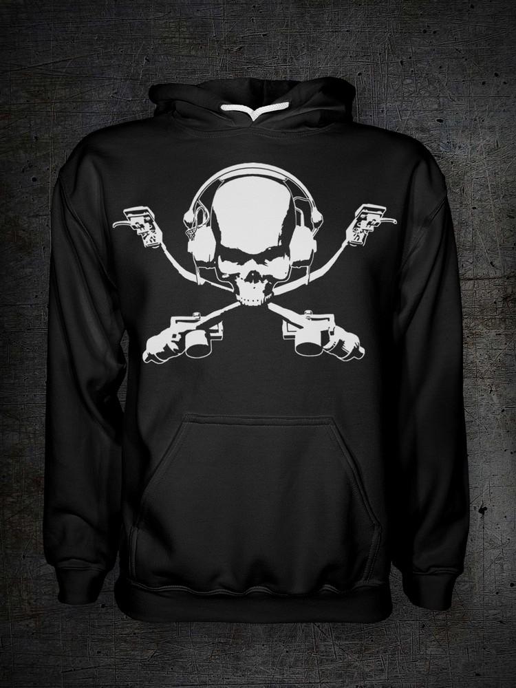 

DJ HOODIE - skull and bones - Pirate Flag Parody - Hooded Tops - Mens All Sizes XL