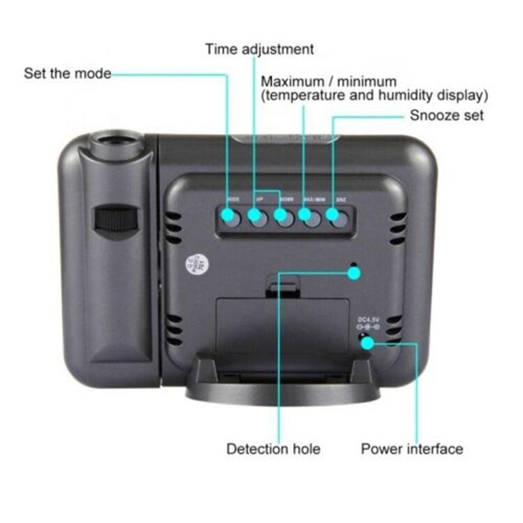 LED Digital Projection Clock with Large Screen and USB Charging Port
