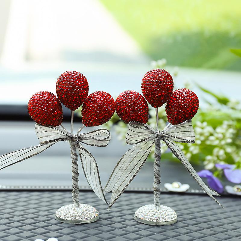 1pc Creative Rhinestone-Studded Balloon Car Ornament, Confession Balloon Car Decoration, Valentine's Day Luxury Car Accessories, Holiday Gift