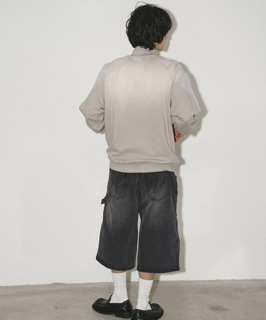 Travel Vintage Washed Sweat Track Jacket Grey