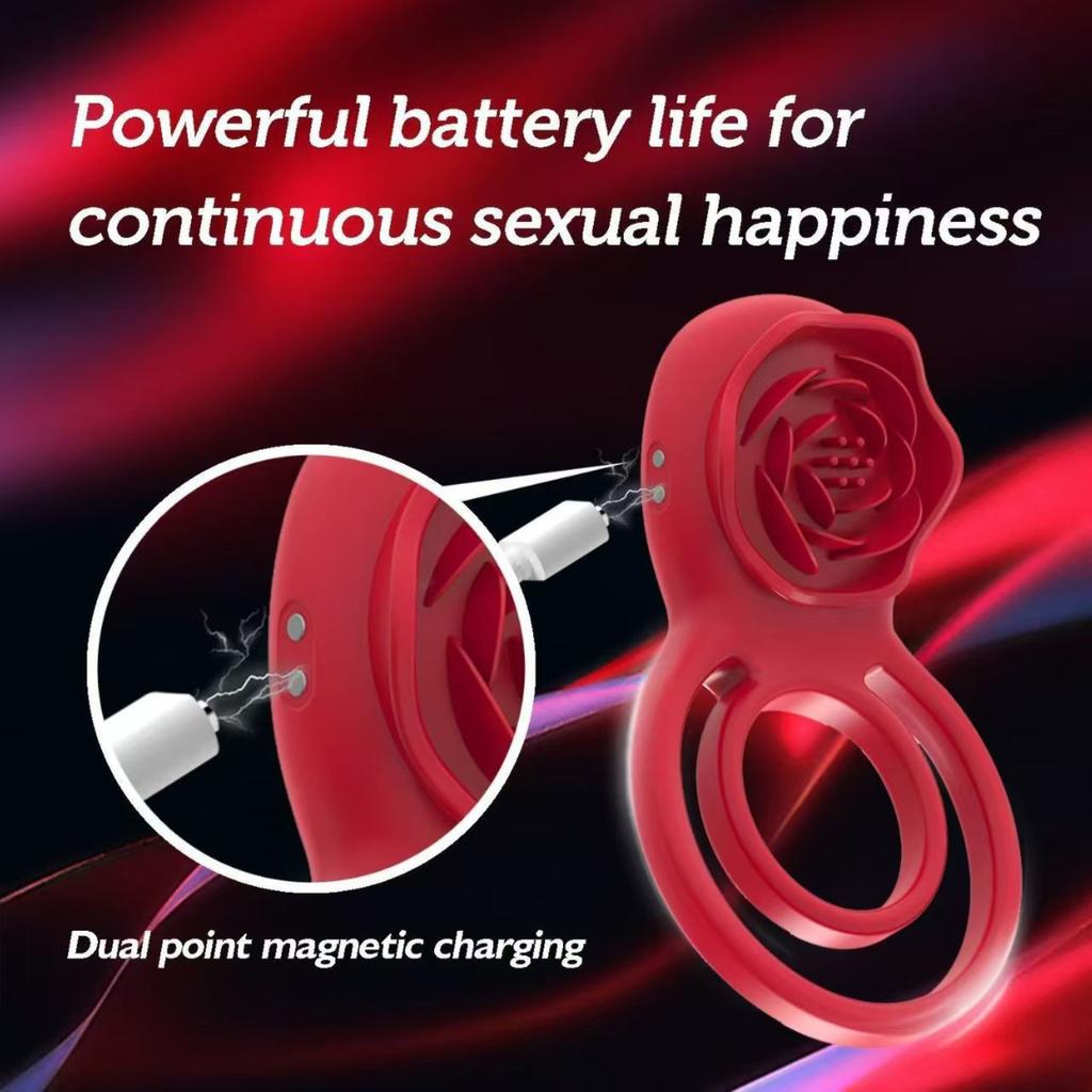 Adult Toys, Delay Rings For Men And Women, Couples' Delay Rings, Vibrating Rose-shaped Ring And Clamp.