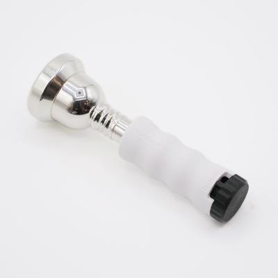 Mosadzný Buzz tréner náustok pre veľké a cvičebné nástroje od BRASS DESIGN Trombón, Vŕtanie, Euphonium, Nástroj, Nástroj na rozcvičenie, (biely)