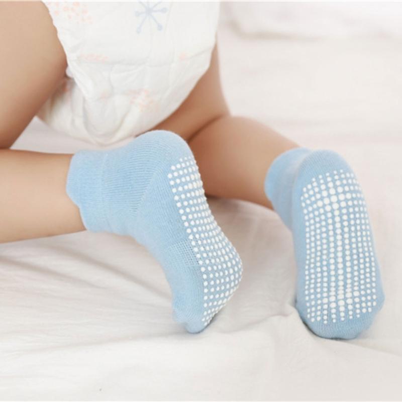 Floor Socks Solid Color Socks Non Slip Knitted Baby Socks Breathable Socks for Stable Step & Reduced Falling Risks
