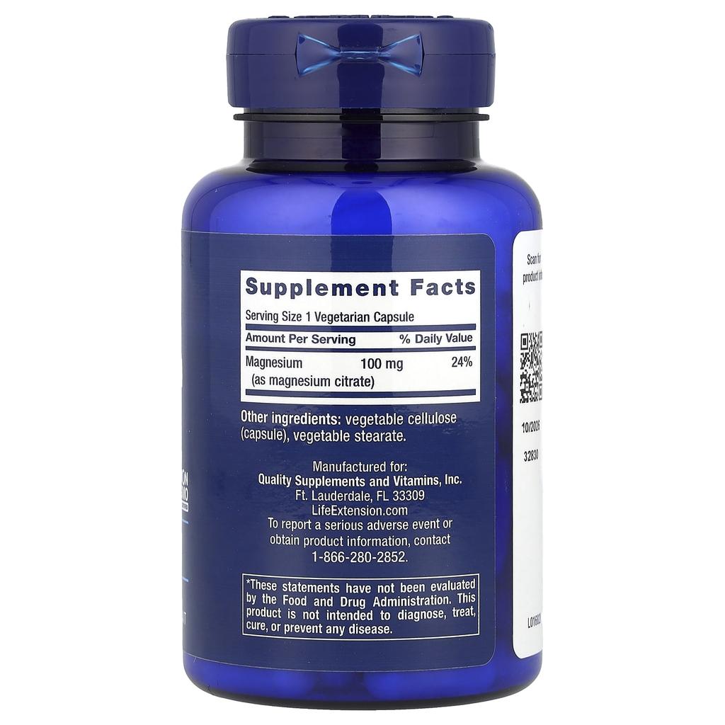Magnesium Citrate, 100Mg, 100 Veggie Caps