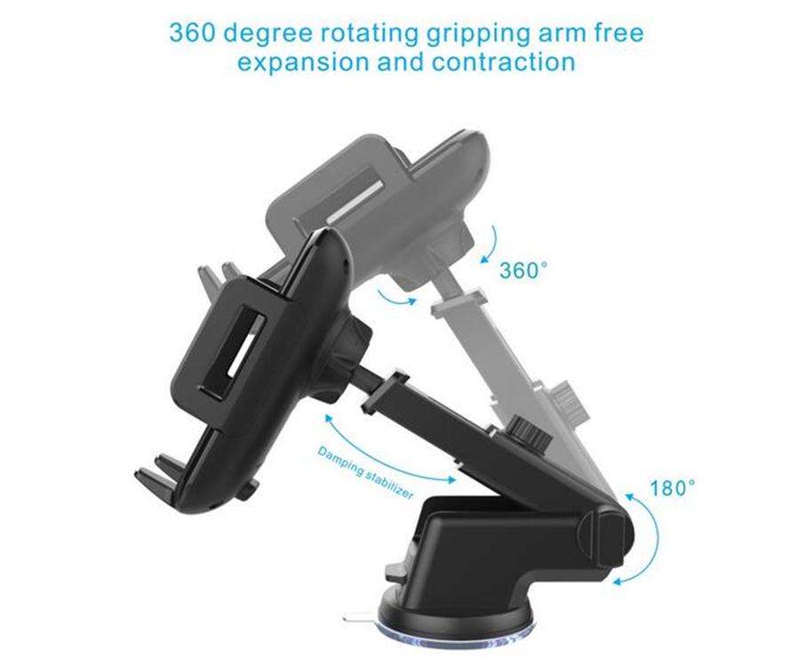 

Беспроводное автомобильное зарядное устройство Крепление на воздуховод Держатель в слот для CD 360° вращение Для мобильного телефона