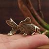 Sky Fish Brass Goldfish Figurines Retro Lucky Animal Statue Miniatures Ornament Home Decor Desk Decoration Tea Pet Cute Gifts
