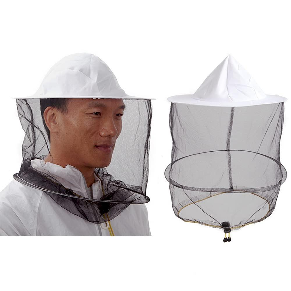2 Pezzi Cappello a Velo da Apicoltura Apicultura Cappello da Apicoltore Cappello da Caccia Costume di Halloween Cappelli per Moscerini Insetti Zanzare con Rete a Maglia