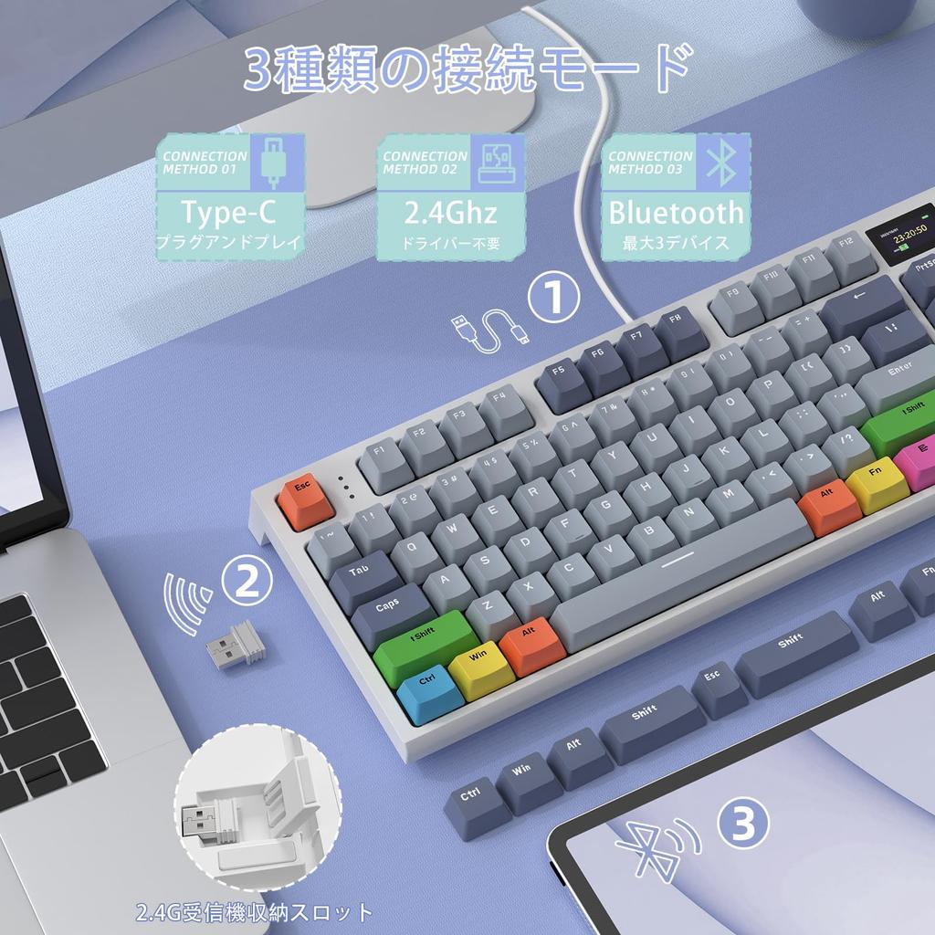 ATTACK SHARK X AJAZZ K86 Gaming Keyboard Wireless Keyboard Keyboard Bluetooth Wireless Linear Technology Compliant Certified TFT Color Screen Knob