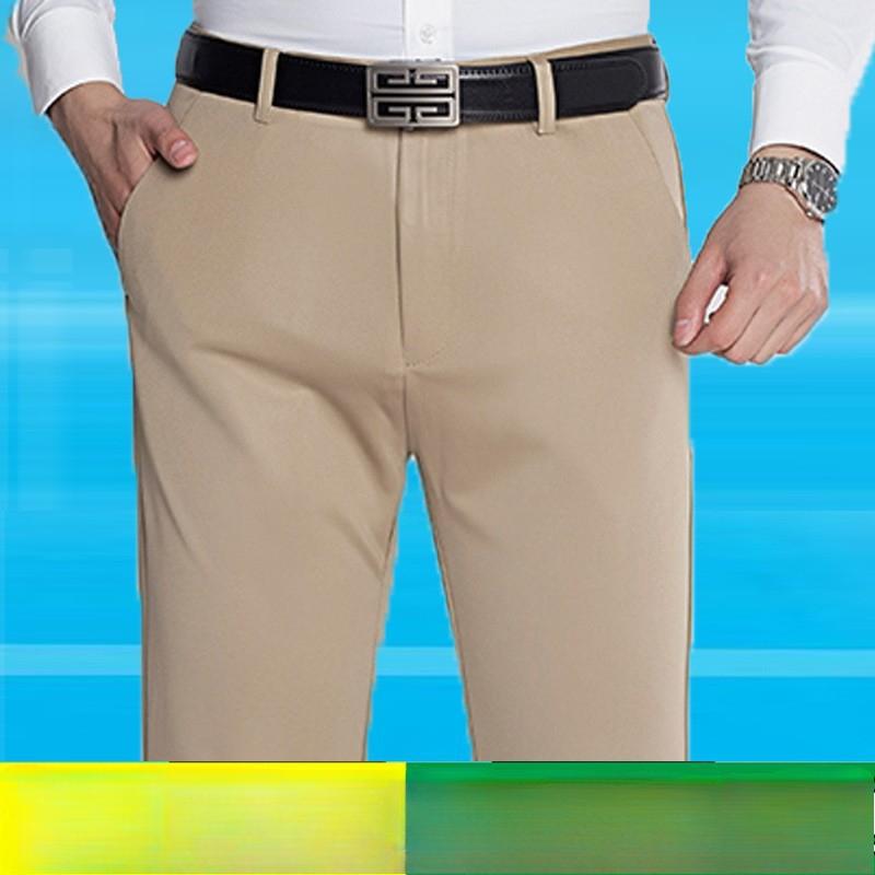 Elastické pánské oblekové kalhoty Tenké rovné nohavice Kalhoty Odolné proti vráskám Nežehlivé Streetwear Pánské kalhoty Business