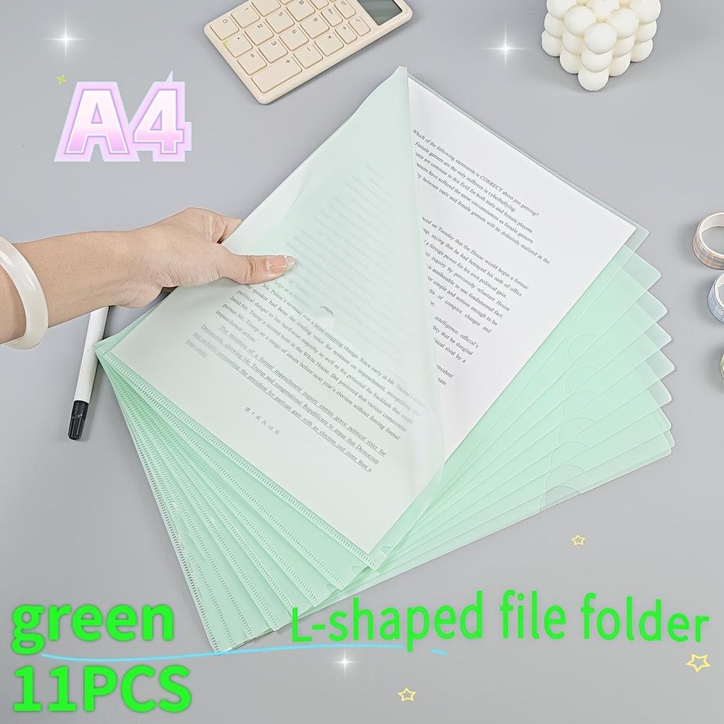Thickened 16c Insert File Bag L-Shaped Folder Colorful Single-Page Data Report File Protection Sleeve Waterproof Resume Folder