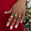 Ingemark 9Pcs/Set Christmas Tree Elk Santa Claus Rings Set for Women Vintage Gold Color Rings 2026 Christmas Couple New Jewelry