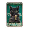 Lustiges Katzen-Vintage-Metallschild, Teller, Dekoration, Hausmalerei, Wohnzimmer, Tierhandlung, Poster, Wand, Retro-Dekor, Kunstplakate, 20 × 30 cm