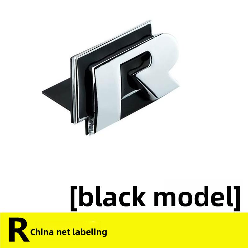 Metal Logo R Emblem Letters Car Front Grille Badge Rear Trunk Sticker For Volkswagen GolfR Tiguan Tiguan Allspace Passat Variant zqs054