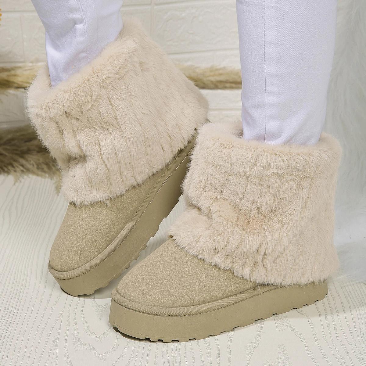 

Обувь для женщин зимние женские сапоги черные с круглым носком из цельного флоксового плюша теплые на среднем каблуке водонепроницаемые повседневные зимние сапоги для женщин 44 хаки